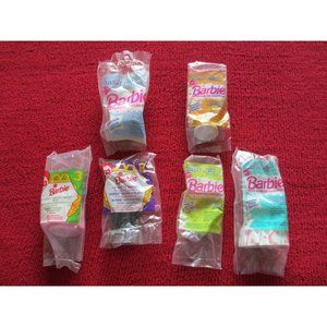 LOT OF 6 BARBIE MCDONALD'S HAPPY MEAL TOYS, ALL OPENED PACKAGES